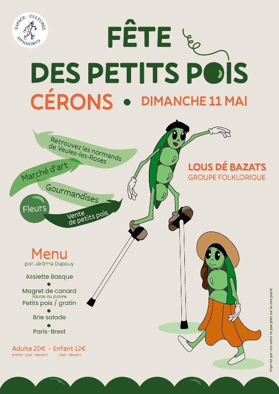 Fete des petits pois Cerons 2025 Affiche