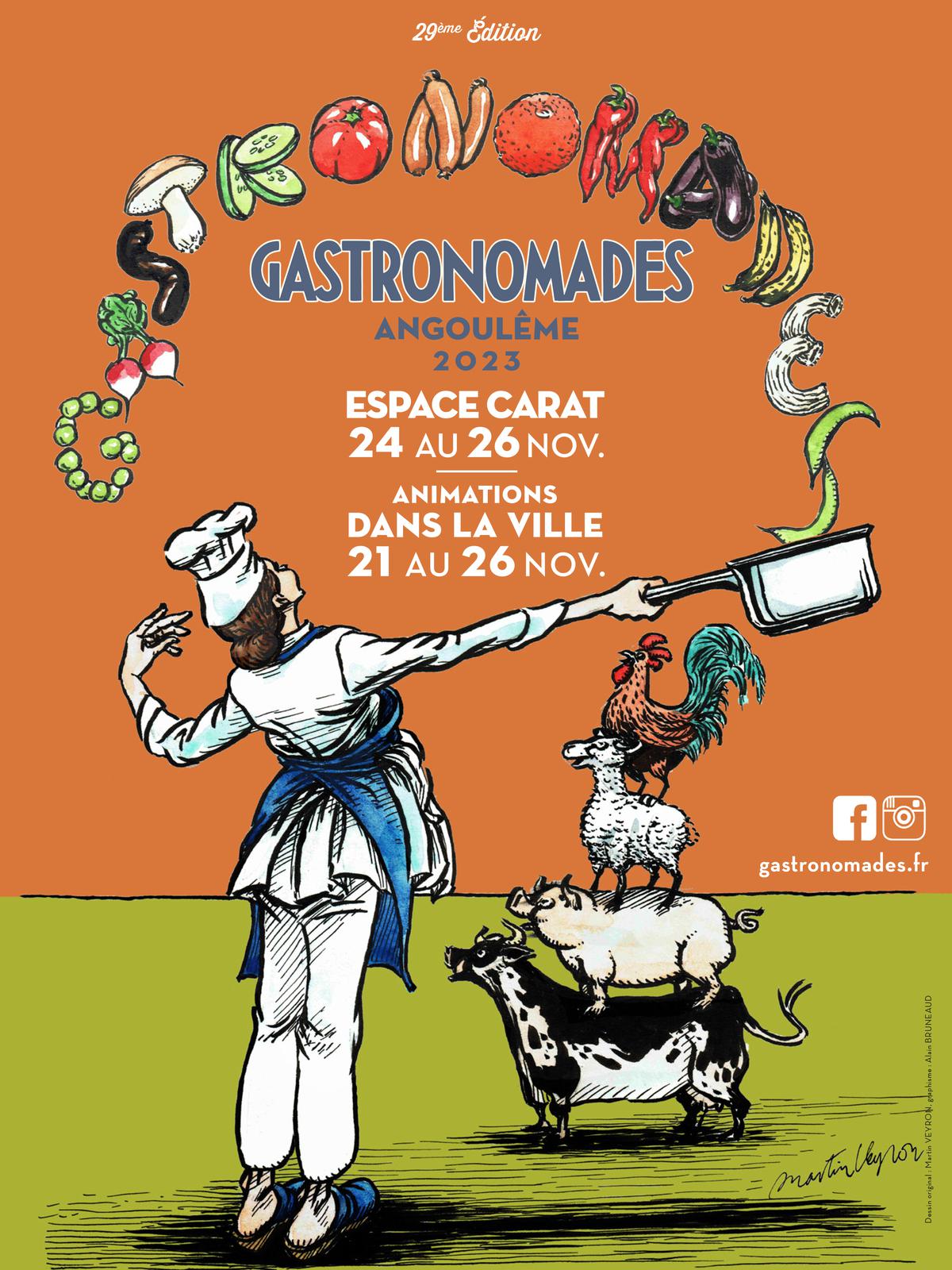 projet affiche gastronomades 2023 dessin martin veyron